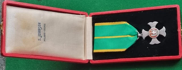 Regno D'italia Croce Al Merito Di Servizio Regia Guardia Di Finanza Scatola Arg.