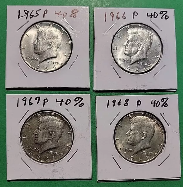 Silver** Kennedy half dollar 40% silver 4 coin set (LL181)