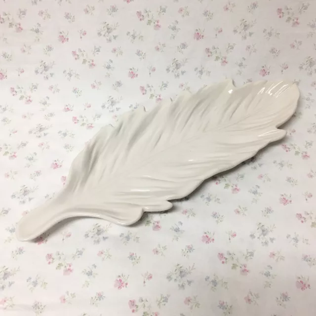 Ceramic Chic Fashion Feather Jewelry Dish/ Trinket Tray Decor Art