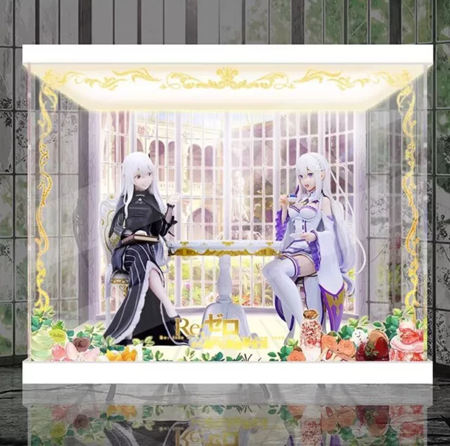 NEW KADOKAWA Re:ZERO Echidna Emilia Tea Party 1/7 Figure Customized Display Case