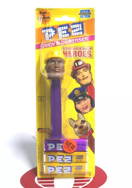 Emergency HEROES PEZ Dispenser Sealed MOC 2003 Construction Worker Retired