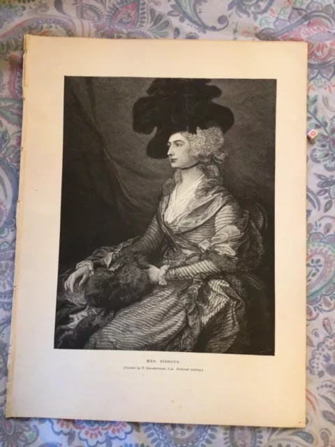 Antique mrs siddons Thomas Gainsborough Print Over 150 Years Old