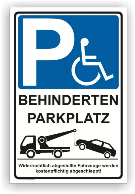 SCHILD BEHINDERTEN PARKPLATZ - Hinweis-Warnschild mit Rollstuhl Symbol  P0064 EUR 9,67 - PicClick DE