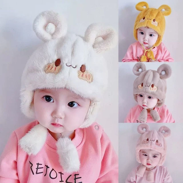 Cappello peluche bambino orso orecchie protezione cappuccio ispessito ragazze ragazzi