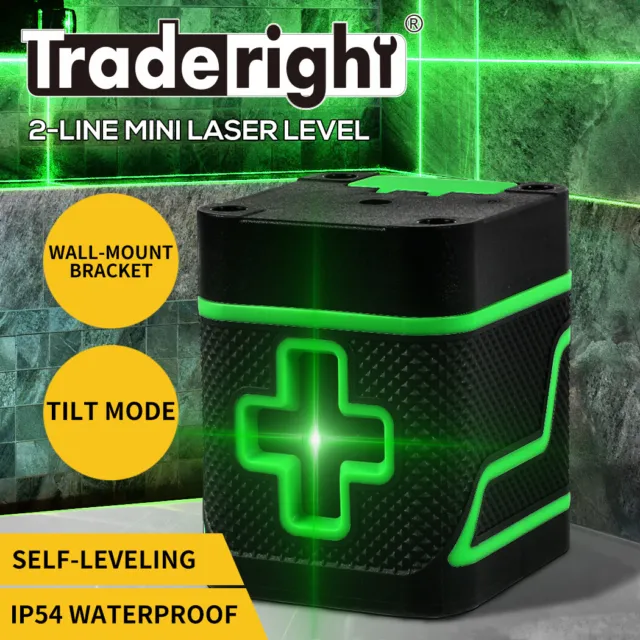 Traderight Laser Level Green Light Auto Self Leveling Waterproof Cross Line Home