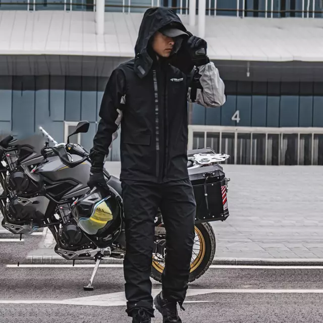 NEW Motorcycle Rain Suit Waterproof Rain Jacket + Rain Pants Set (XXL)