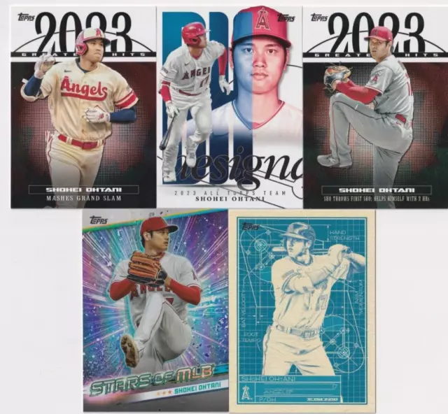 (5) DIFFERENT SHOHEI Ohtani 2024 TOPPS SERIES 1 ALL INSERT LOT ANGELS