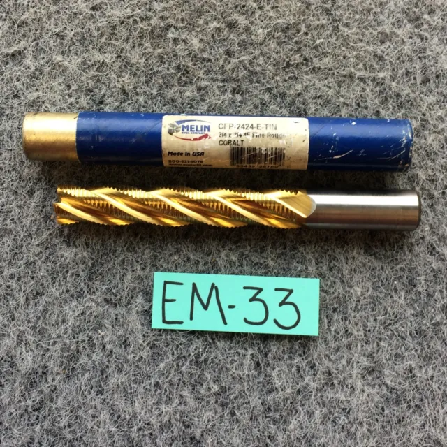 MELIN TOOL CO CFP-2424-E Fine Rougher End Mill cobalt flute shank Sq 3/4"X4-1/8