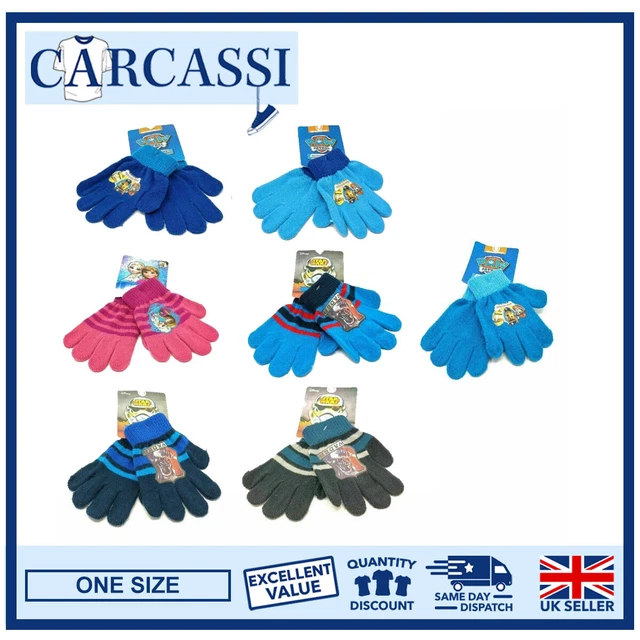 Guanti Bambini Inverno Bambini Ragazze Ragazzi Star Wars Paw Patrol Blu Congelato Rosa