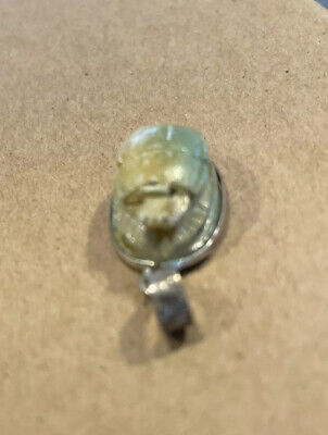 Real Ancient Faience Scarab Intaglio Egyptian  Amulet Bead Pendant