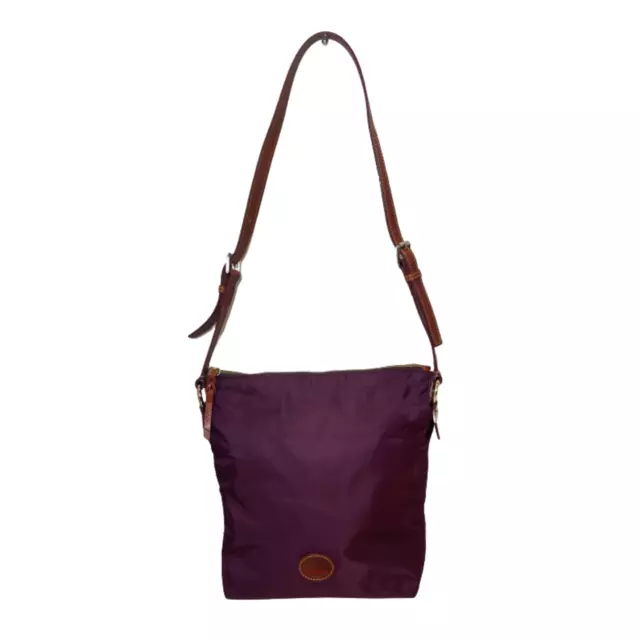Dooney & Bourke Small Dixon Crossbody Bag Plum Purple Nylon Leather Trimer Trim 2