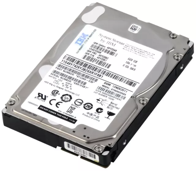 Disque IBM 49Y2052 49Y2051 ST9600205SS 600GB SAS-2 10000U/Min 64MB 2.5 " Pouces