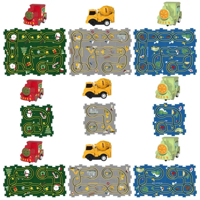 Rail Car Building Toys Puzzles Track Play Set for Kids Boys Birthday Gifts