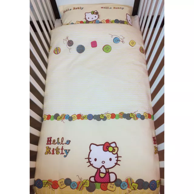 Hello Kitty Buttons Bedding Set for Cot or Cotbed