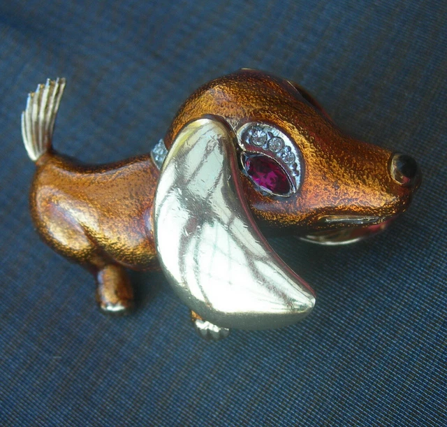 Broche Animalière Vintage Paradisier Ou Faisan Doré En émail Multicolore - Métal Alliage - Occasion