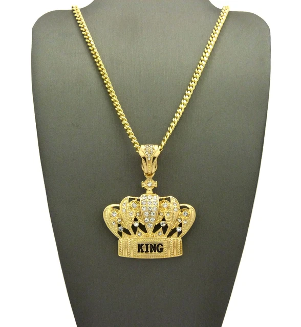 NEW KING CROWN Pendant &24" Box/Cuban/Rope Chain Hip Hop Necklace Xz135