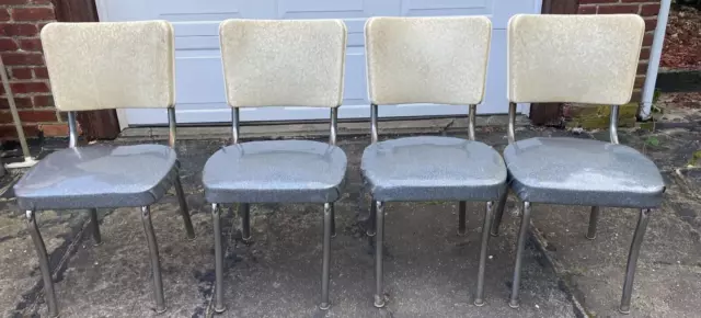 VINTAGE Set of 4 Kitchen / Dining Area Chairs - circa 1950s - GUC (Seats redone)