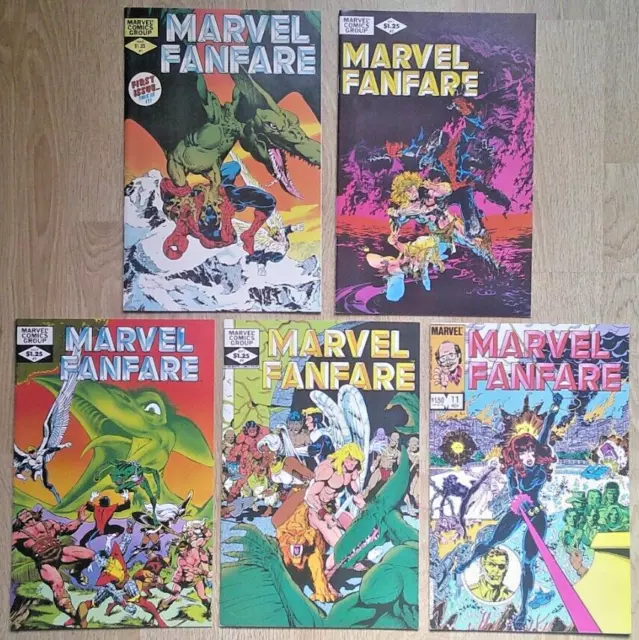 MARVEL FANFARE NO.s 1 , 2 , 3 , 4 & 11 VERY HIGH GRADE LOT ! 5 COMICS IN TOTAL !