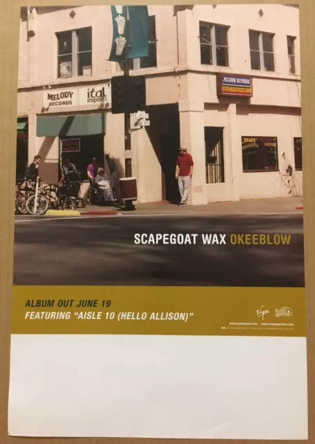 SCAPEGOAT WAX  Rare 2001 PROMO POSTER w/ RELEASE DATE of Okeeblow CD 12x18 MINT