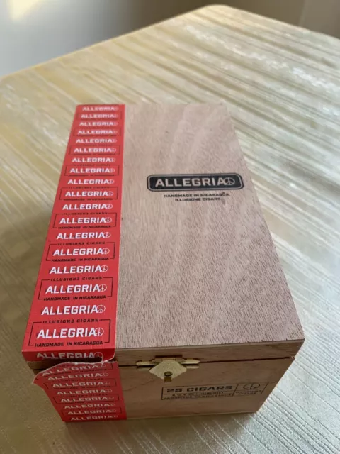 Cigar Box Empty Allegria Illusion 3 Wood Hinged Cigar Box