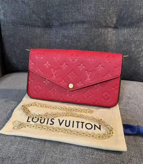 LOUIS VUITTON Pochette Felicie Shoulder Bag M81359 Monogram Empreinte Pink  Beige