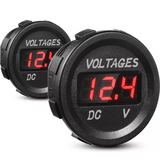 Car Motorcycle LED Panel Digital Voltage Meter Display Voltmeter DC 12V-24V new