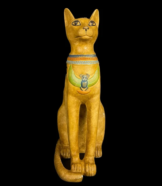 UNIQUE BASTET CAT Goddess of protection with The Scarab spreading the