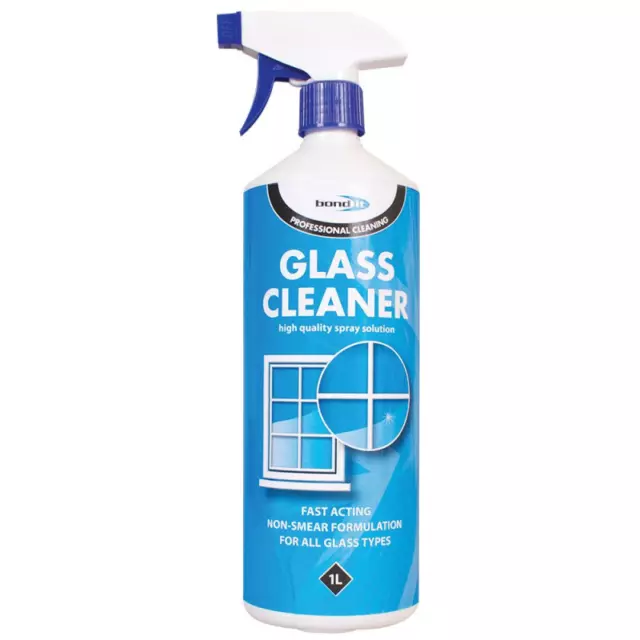 Bond It Non-Smear Glass Window & Mirror Cleaner 1 Litre Spray Builders Cleaning