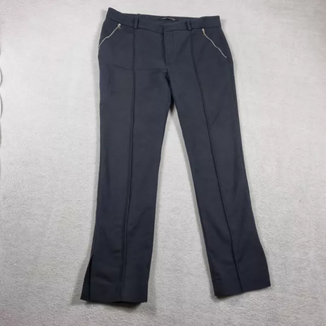 Zara Womens Chino Pants Size L Large or 34W 27L Black Straight Relaxed Fit