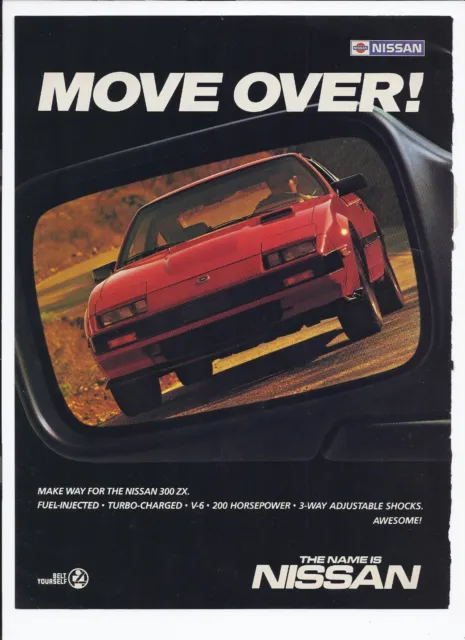 1985 Nissan 300 ZX Print Ad Automobile Car 8.5" x 11"