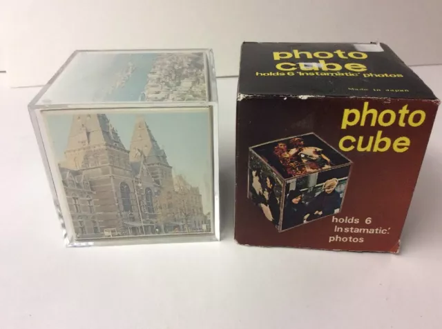 NOS Vintage Instamatic Photo Cube Holds 6 Pictures 1970's Desk Cubicle