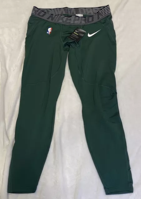 Nike NBA Pro Warm Dri-Fit Mens 2XL XXL Tights Compression Pants 3/4 Length Green