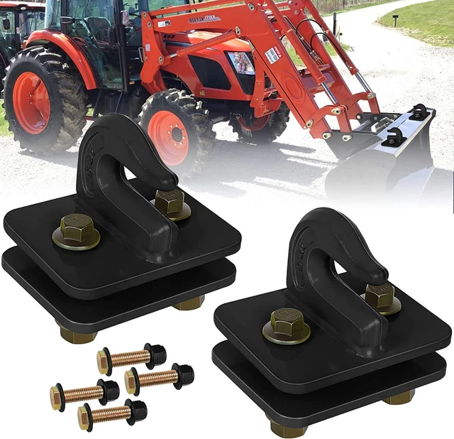 2Pcc 3/8" Bolt On Grab Chain Hooks For Skid Steer Loader Plate Tractor Bucket