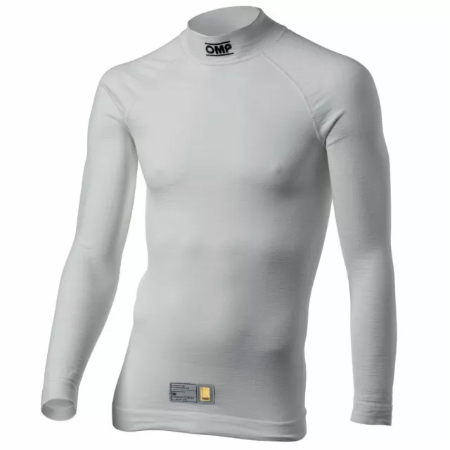 OMP TECNICA EVO Set Intimo Top Calze Lunghe Johns Balaclava Bianco FIA 8856-2018 3