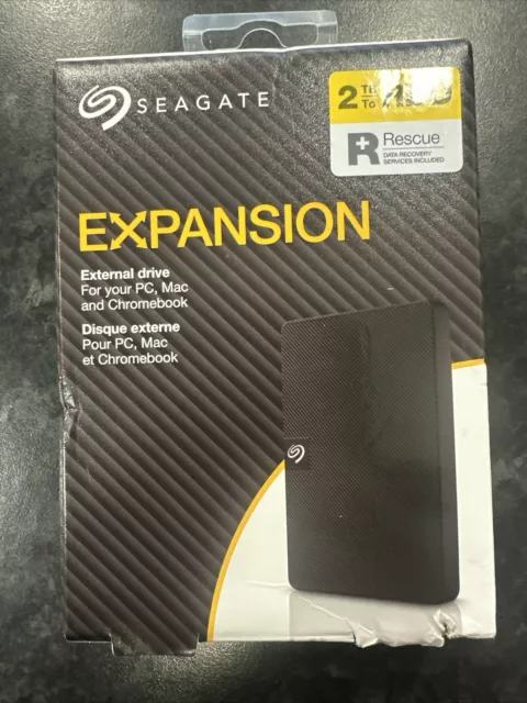 Disco duro de almacenamiento externo portátil Seagate Expansion 2 TB, negro. **NUEVO Y SELLADO