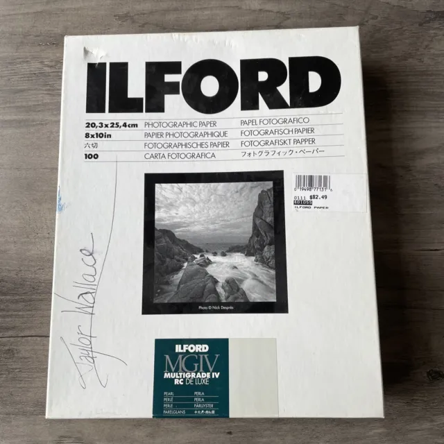 Papel fotográfico Ilford 8x10 B/W 98 hojas MGIV Multigrado IV RADIOCONTROL Perla de lujo Nuevo