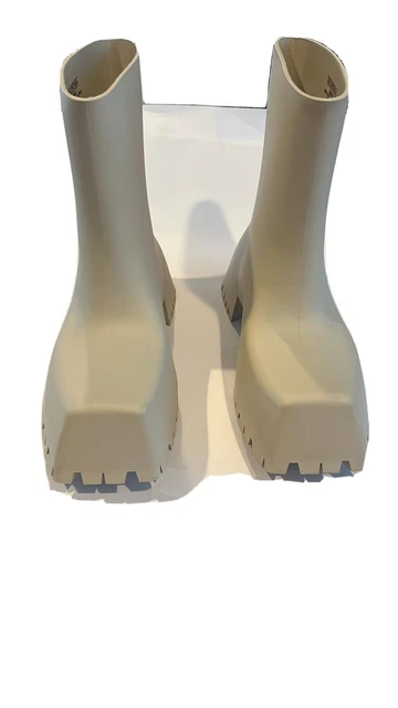 Balenciaga Trooper Rubber Boots Beige New In Box Size 12 45 $895