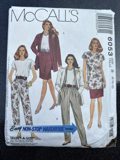 McCalls 6053 Pattern Misses Size 8 10 12 Cardigan Top Pants Skirt Tunic Uncut