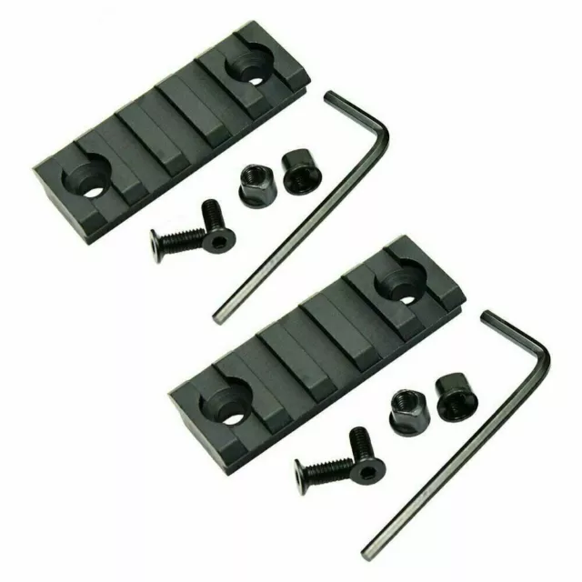 2 PCS Keymod 5 Slot Picatinny Weaver Rail Section -  Aluminum 2 inch