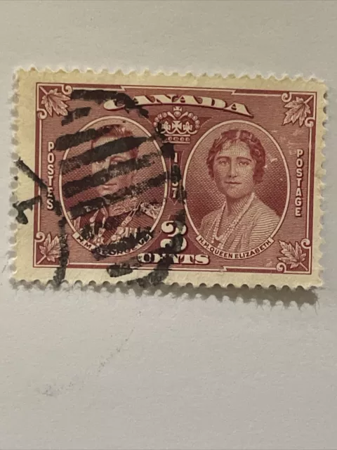 Canada Red 3 Cents King George VI and Queen Elizabeth II Postage Stamp 1937