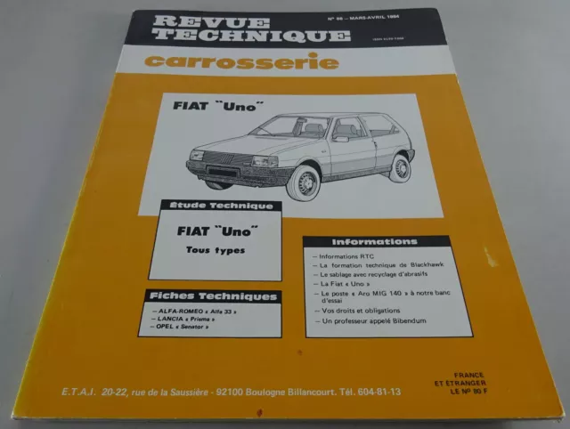 Reparaturanleitung Revue Technique Modell: Fiat Uno Stand 04/1984