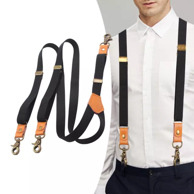 Suspenders for Men Adjustable with Swivel Hooks Casual Elastic Straps Heavy Duty