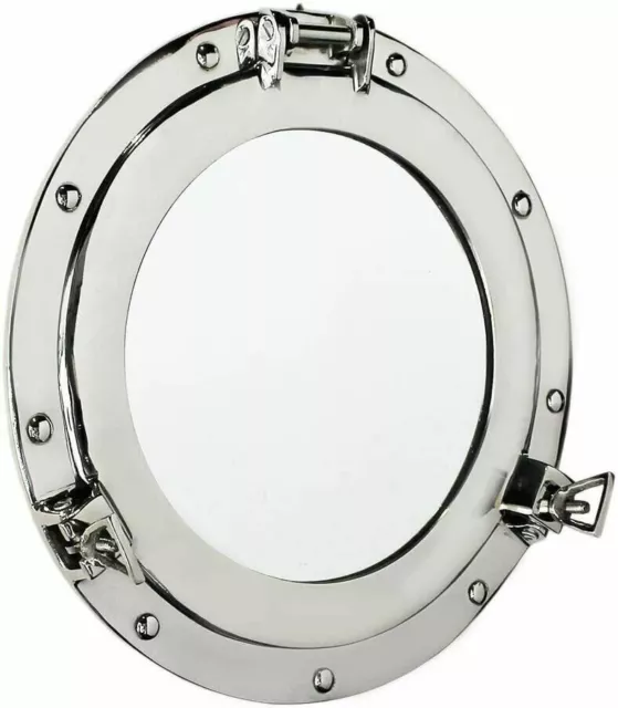 29 " Hublot Fenêtre Miroir Nickel Fini Canal Bateau Fenêtre Mural Design Cadeau