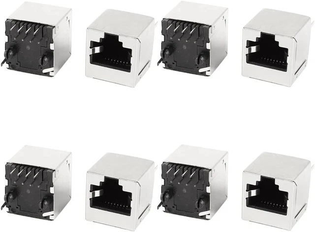 8 Pcs Cat5 Network Ethernet RJ45 8P8C PCB Mount Socket Connector