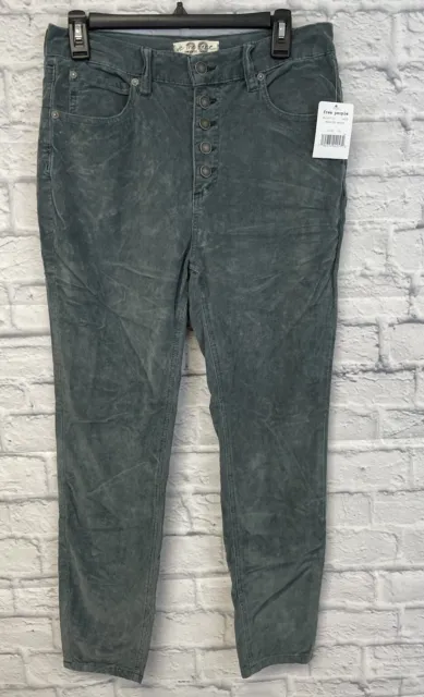 New we the free people Corduroy pants womens 29 sun Chaser ankle skinny blue