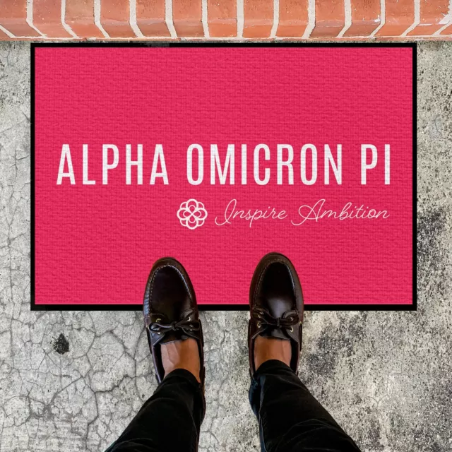 Alpha Omicron Pi Doormat 36x24 Inches, Tufted Loop, Wordmark 2