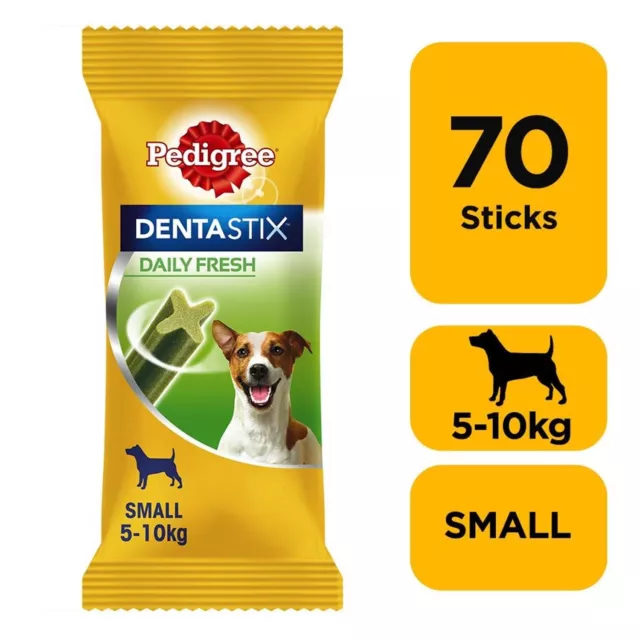 70 Pedigree Daily Dentastix Fresh Dental Sticks Dog Treats Small Dog Chews