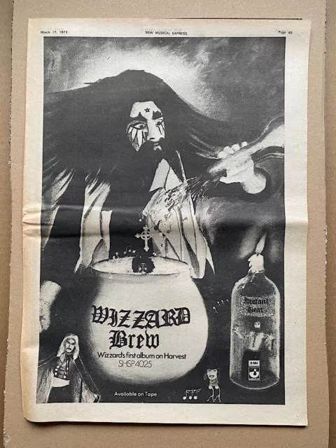 WIZZARD WIZZARD BREW POSTER SIZED original music press advert from 1973 (AGED)-