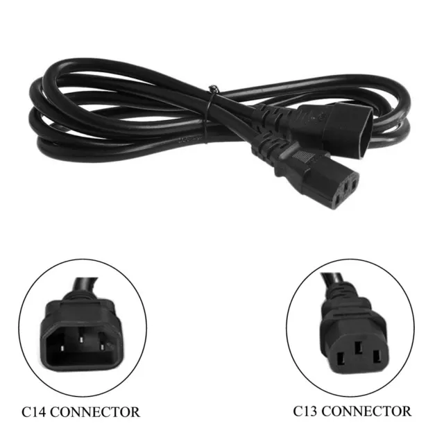 1m C14 to C13 IEC-320 Male to Female Extension Kettle Power Cable Mains Cord