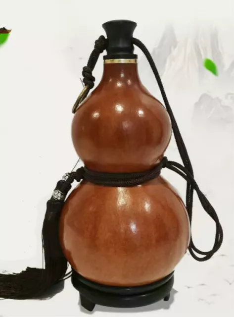 Natural Gourd Drinking Bottle Wine Water Cup Calabash Home Decor Bday Gift #1